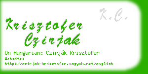 krisztofer czirjak business card